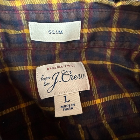 J Crew Shirt Dress Button Down Plaid Print‎ Brushed Twill Knit Slim Fit Navy Top - Picture 5 of 6